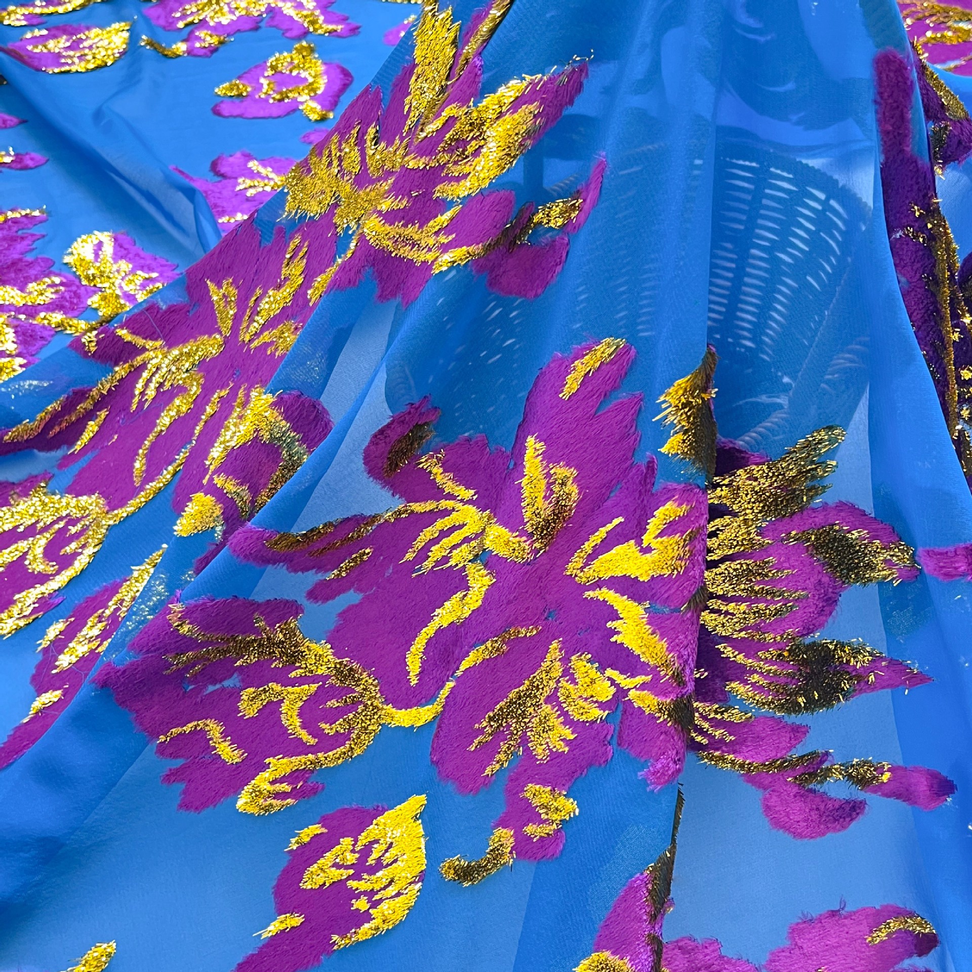 Picture of Factory Wholesale Woven Velvet Jacquard Brocade Velvet Fabric Haute Couture Dress Dress Cheongsam