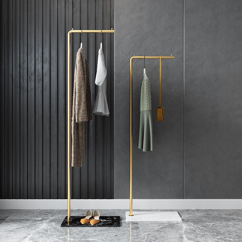 New Nordic Floor-Standing Clothes Rack for Bedroom, Simple Household Storage Rack, Light Luxury Modern Rod-Style Internet Celebrity Ins Coat and Hat