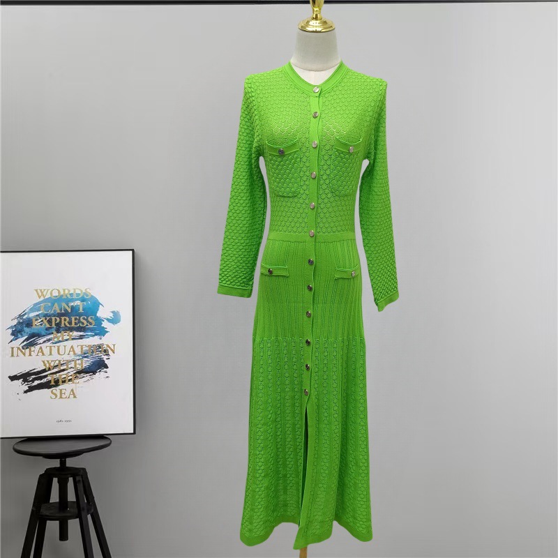 2024 Autumn and Winter New Style Accessible Luxury Elegant Fashionable High-End Long Skirt Hip-Covering Knitted Large Hem Dress