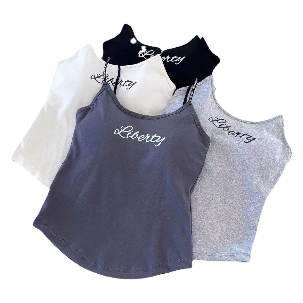 New style spicy girl letter Vest Women's chest pad one-piece beauty back all-match outer wear summer sling inner wear outer wear