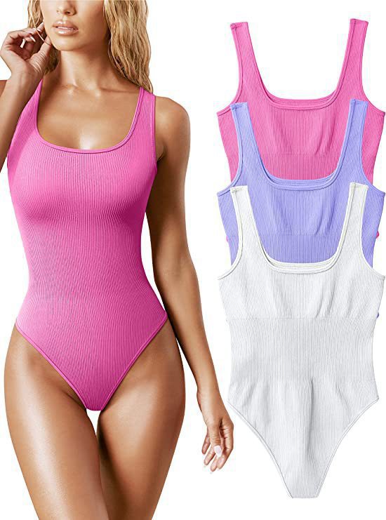 Picture of In-Stock 2025 European and American Cross-Border Foreign Trade Amazon Aliexpress Independent Platform Women's U-Neck Sleeveless Tight-Fitting Tank Top