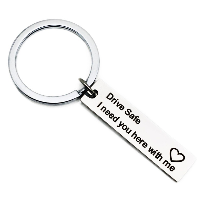 Europe and the United States cross-border key chain Safe driving Drive good driving stainless steel titanium steel holiday gift