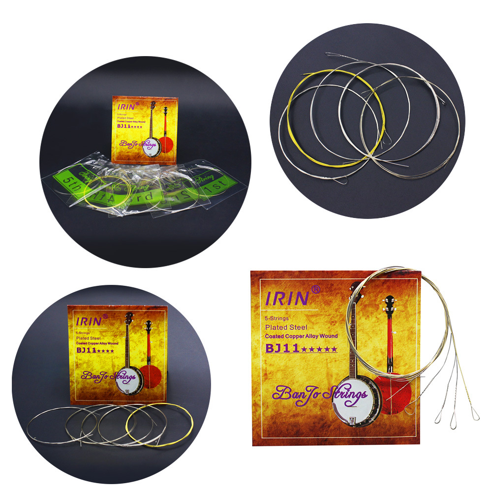 Picture of IRIN five string banjo strings BJ11 banjo strings high quality plated light string coated copper alloy strings wholesale