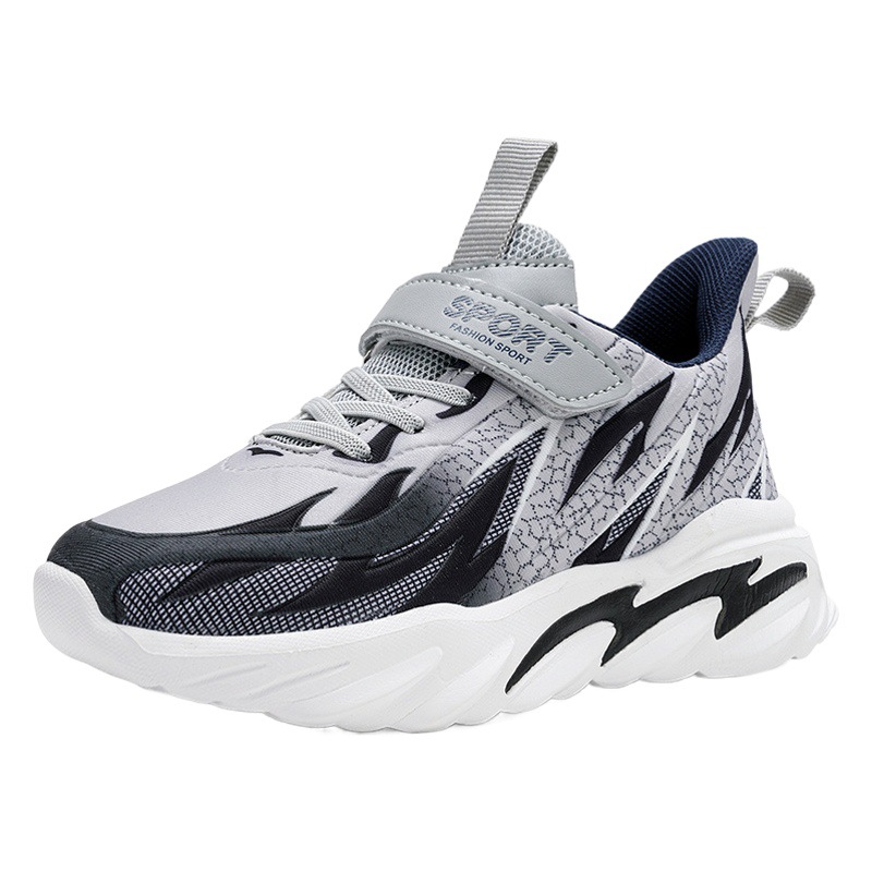 Boys sneaker spring and autumn 2024 new soft bottom casual non-slip middle and big children running shoes leather waterproof daddy shoes