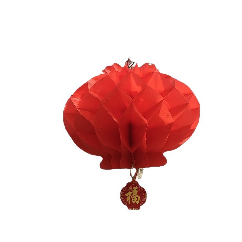 Picture of New Year's day New Year wedding festive folding paper lantern opening festival decoration plastic red paper small lantern outdoor decoration