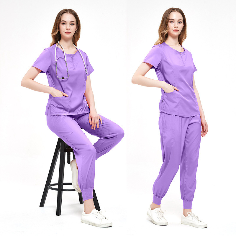 Picture of Cross-Border Dental Doctor Scrub Suit Operating Room Split Nursing Workwear Elastic Quick-Drying Nurse Scrub Suit Wholesale
