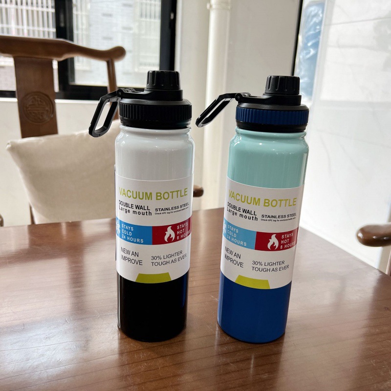 Picture of Cross-border explosions 304 outdoor handle kettle double stainless steel thermos cup gradient space kettle car kettle