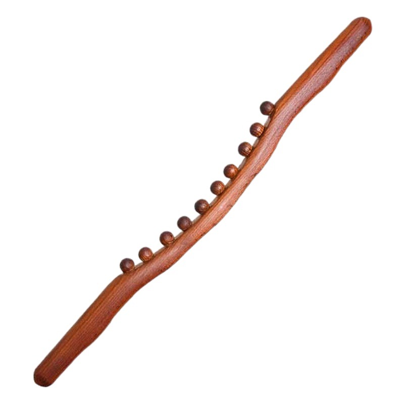 Beech Meridian rolling bar massage rolling bar carbonized log stick open shoulder whole body universal exercise stick 10 beads 60CM