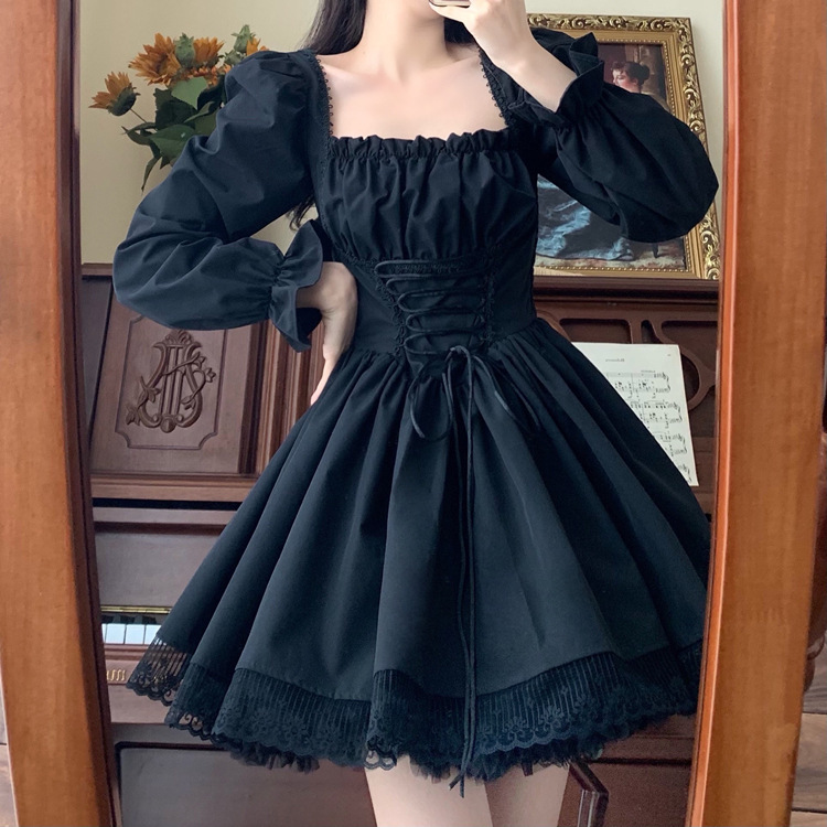 [Excluding Brace Skirt] Sweet Princess Cute Lolita dress 2024 Spring New Square Collar Strap Collar