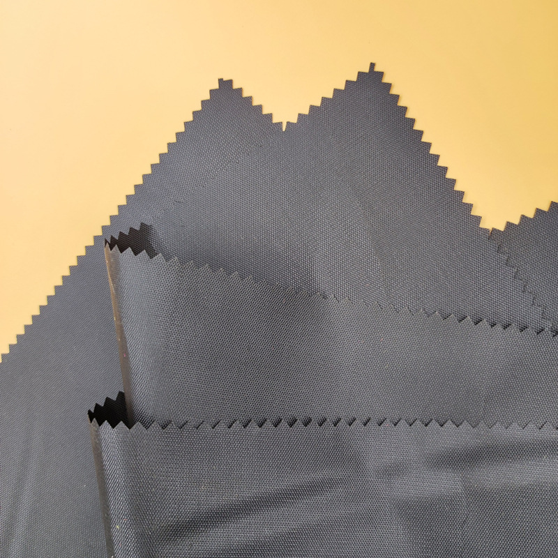 Factory Spot Wholesale 210D Black Silk Oxford Cloth Luggage Fabric Polyester Edge Cloth Pu Coated Lining