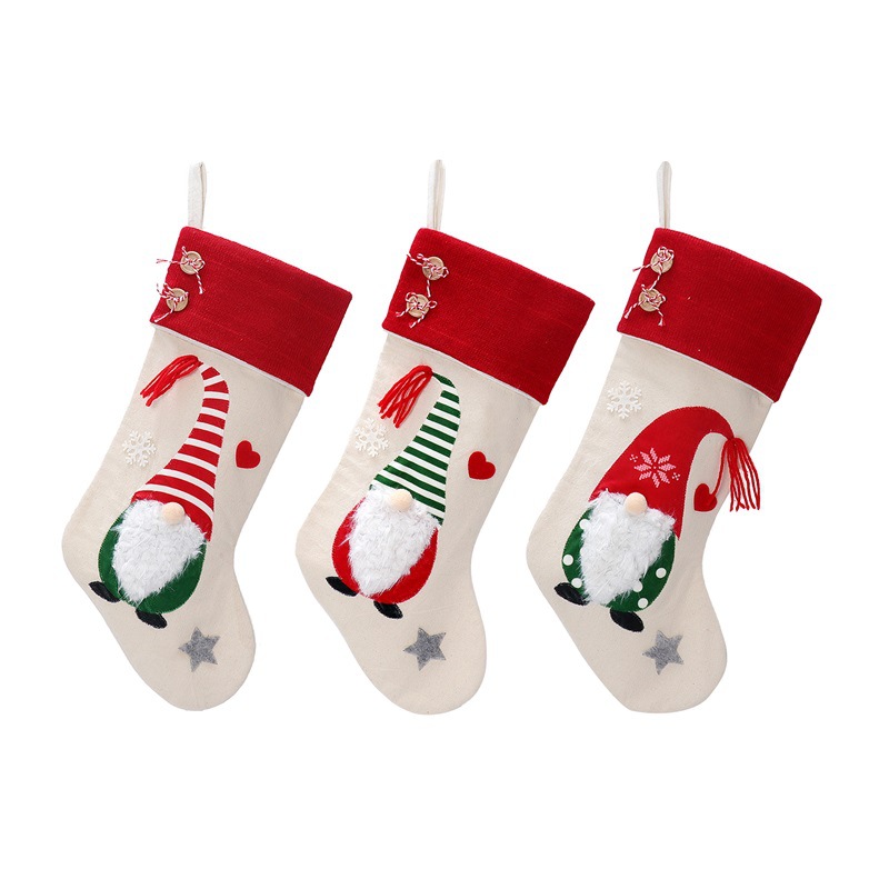 Picture of 2024 New Christmas Decoration Faceless Doll Christmas Stocking Pendant Santa Claus Children's Christmas Gift Bag