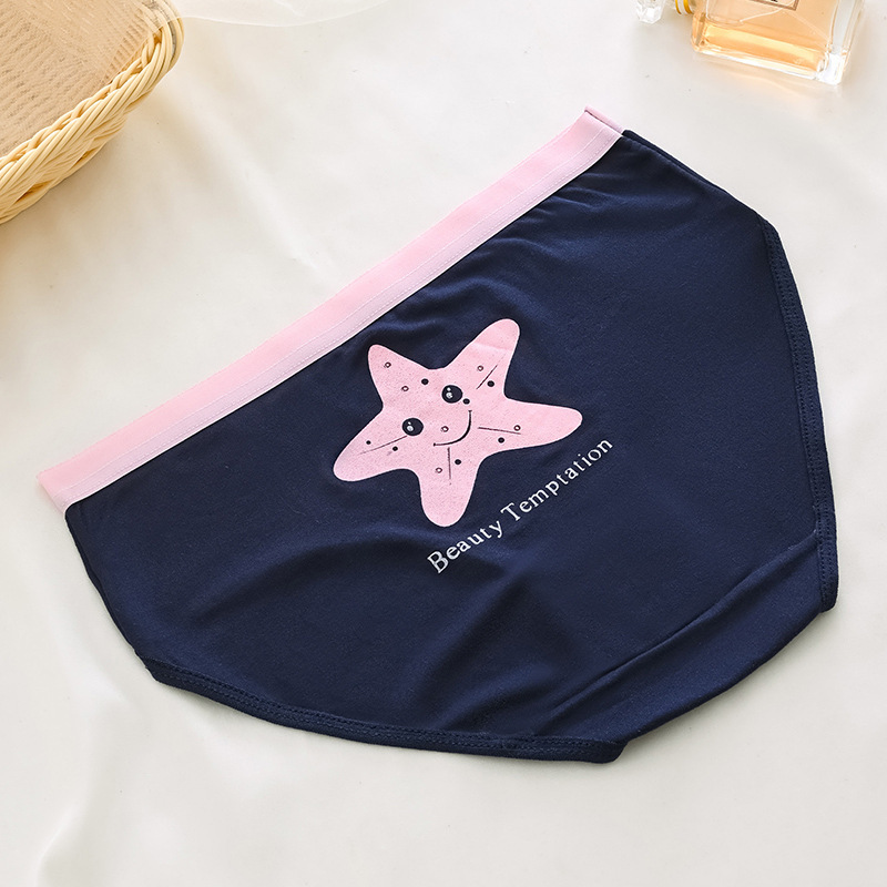 Picture of Cross-border Milk Silk Letter Mid-waist Breathable Underwear Women's Japanese-style Cute Sweet Printed Girl's Student Triangle Shorts