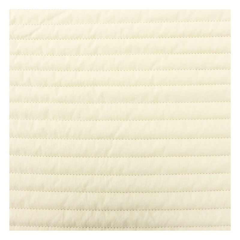 Embroidered fabric spot wholesale quilted fabric beige double-sided cotton quilted horizontal linear embroidery Children's mattress