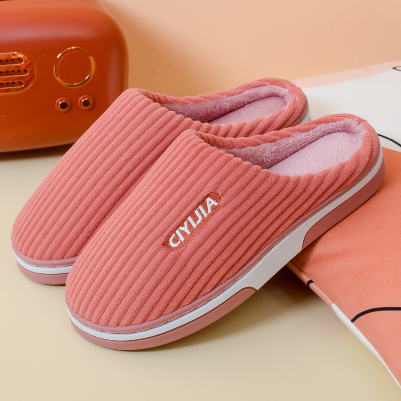 Picture of Slippers autumn and winter warm home couple cotton slippers thickened non-slip cross-border wholesale winter plush cotton slippers cross-border