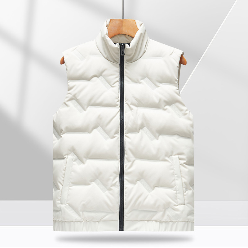 Autumn and Winter Men's 80 Down Sports Vest Jacket White Duck Down Vertical Collar Warm Waistcoat Men's plus size Vest