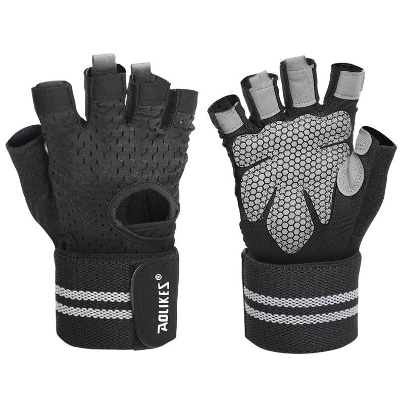 Picture of Weightlifting Fitness Gloves Breathable Non-Slip Wrist Sports Dumbbell Half-Finger Sports Gloves Summer Thin Ready Stock