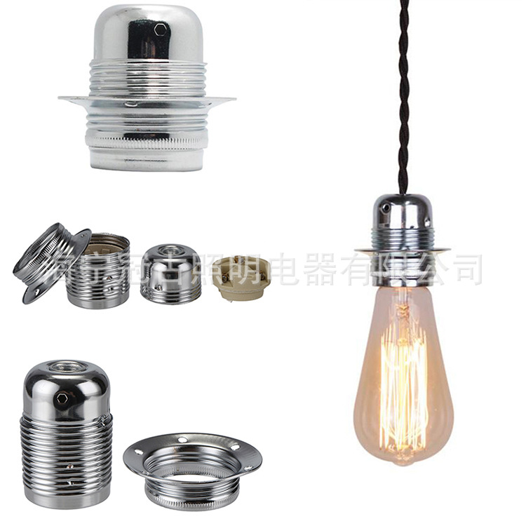 Cross-border hot sale E27 decorative lamp holder retro Edison iron lamp holder