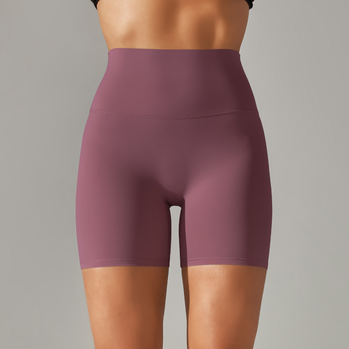 Picture of Spring and Summer New Solid Color Yoga Shorts Double-Sided Brushed Tight-Fitting High-Waist Elastic Sports Fitness Three-Point Yoga Pants for Women