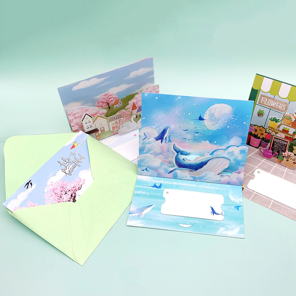 Picture of Mother's Day 3D Stereo Greeting Card Desktop Decoration Bronzing Ins Style Birthday Gift Children's Holiday Thank You Blessing Card