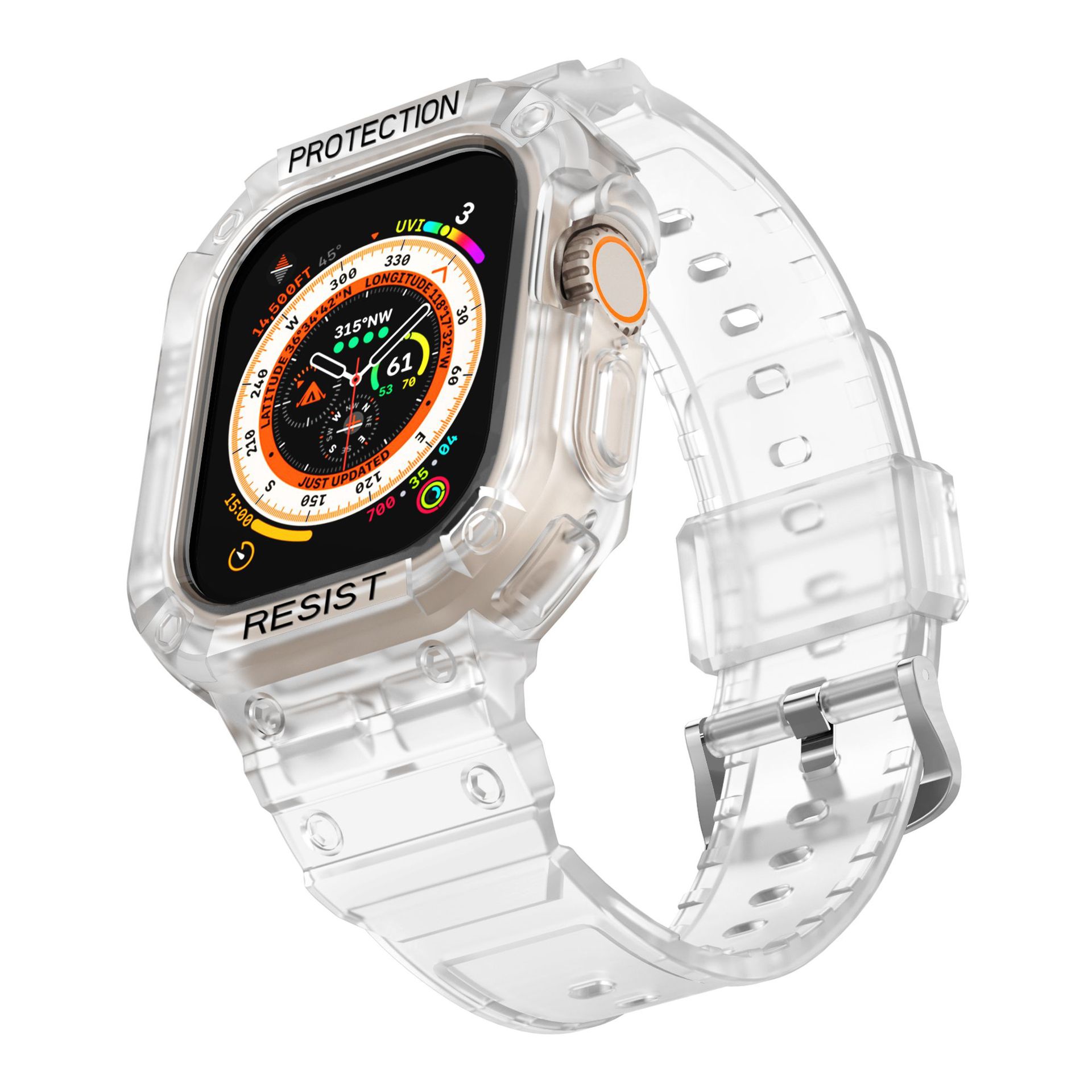 Picture of Suitable for Applewatch9Ultra2 Apple Watch Strap 49mm Pure Color Sports Tpu Integrated Strap Wholesale