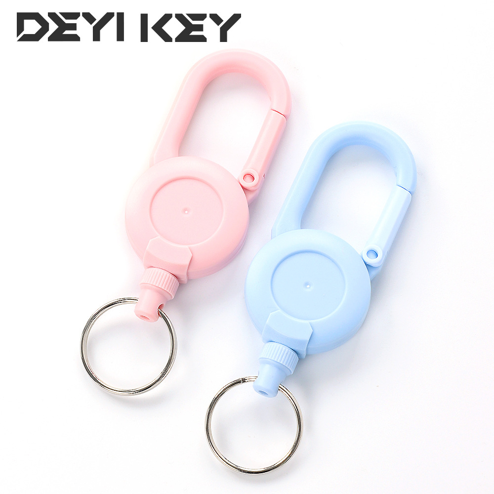Picture of Retractable key chain elastic pull rope easy pull buckle anti-loss extension cord high rebound easy pull key chain