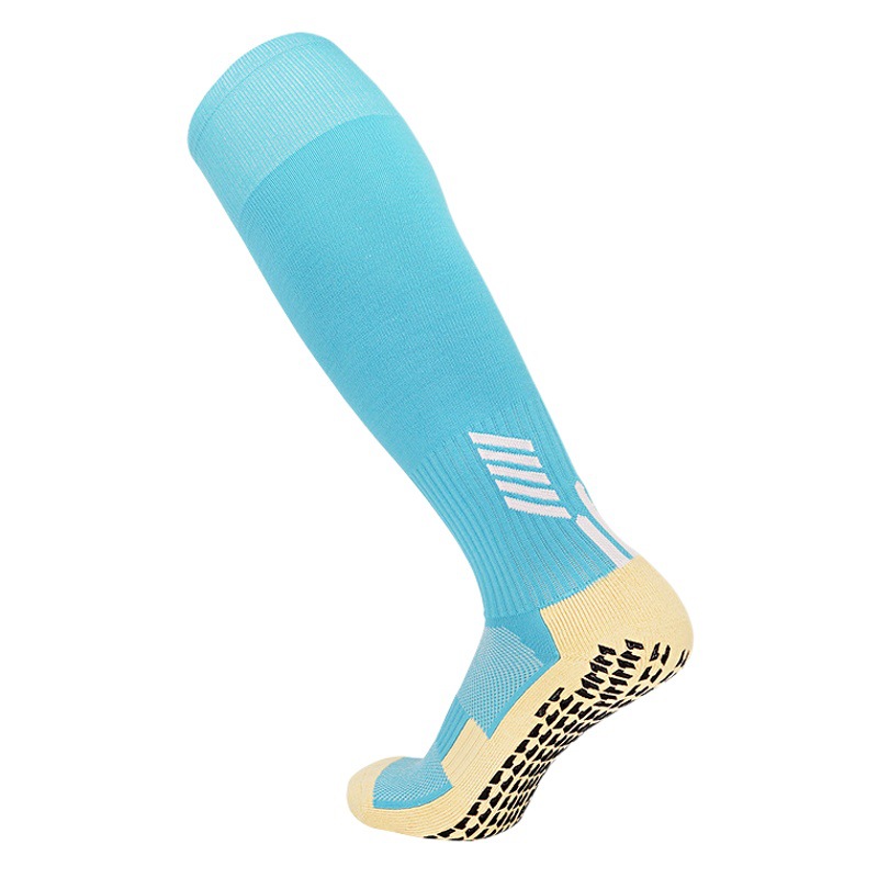 Cross-border football socks men's anti-slip socks long knee-high rubber socks thickened towel bottom high-tube sports socks wholesale