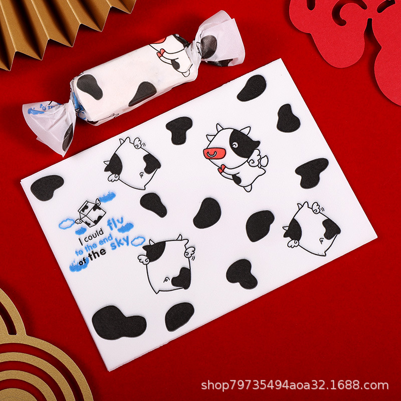 Picture of Nougat Wrapping Paper 100 Baking Handmade Cute Candy Paper Silicone Paper Self-sealing New Year's Sugar Paper Bag