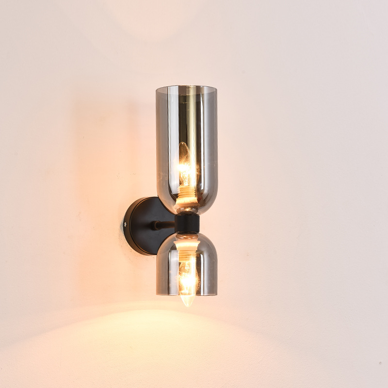 Nordic post-modern minimalist glass wall lamp creative living room aisle indoor wall lamp bedroom bedside led wall lamps