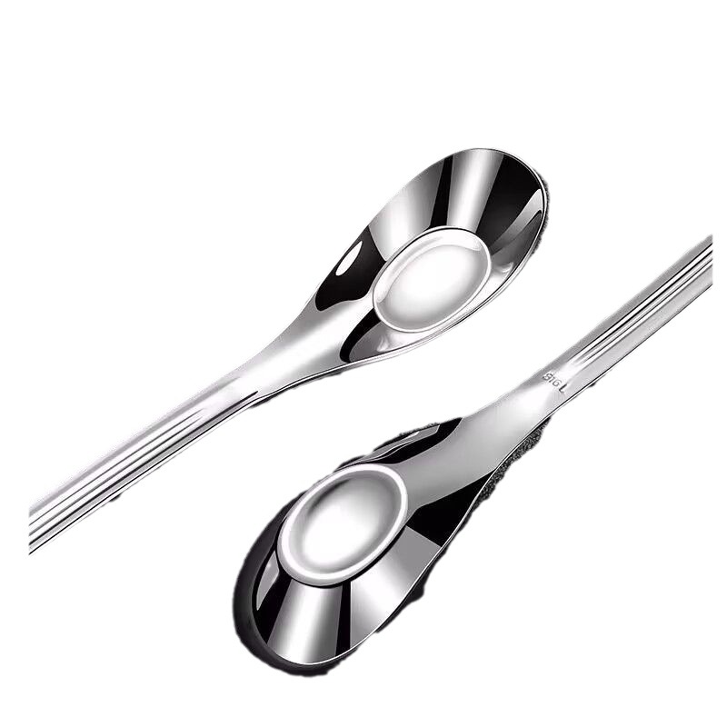 Picture of 410 stainless steel spoon baby soup spoon household children feeding meal ingot spoon spoon spoon cute spoon