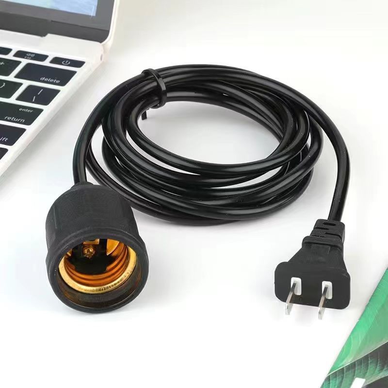 Picture of Light holder with wire outdoor plug socket universal led bulb E27 screw mouth engineering threaded chandelier head suspended factory