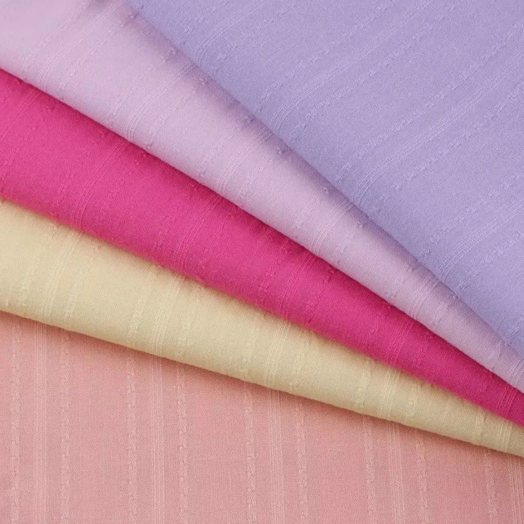 Cotton stripe jacquard fabric spring and summer moisture-absorbing breathable fashion children's shirt dress scarf fabric