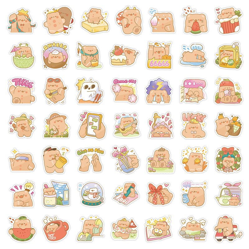 Picture of Original sponge bear stickers cartoon cute bear personality creative phone case luggage student stationery waterproof stickers