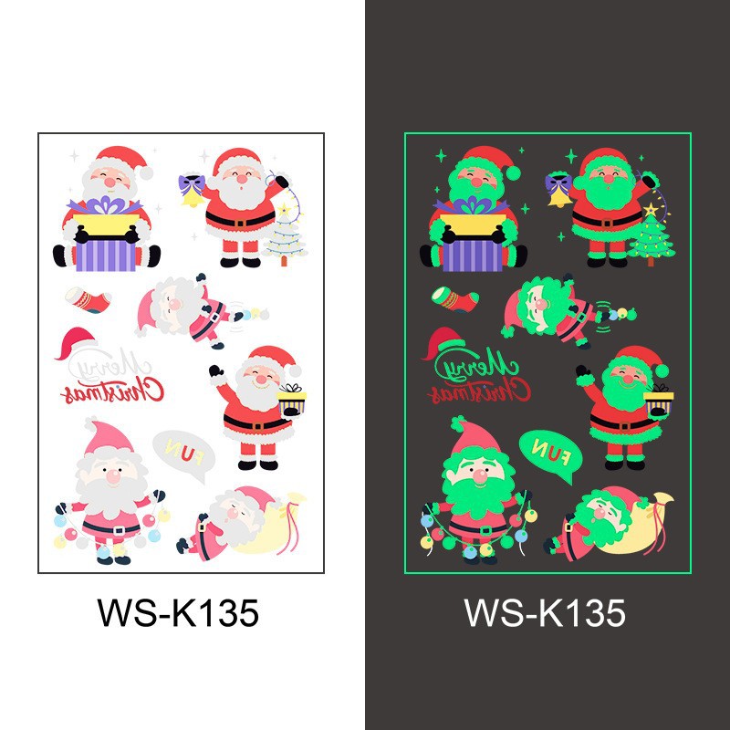 Picture of New Christmas Luminous Tattoo Sticker Children's Cartoon Snowflake Face Decoration Gift Waterproof Sweat Luminous Sticker
