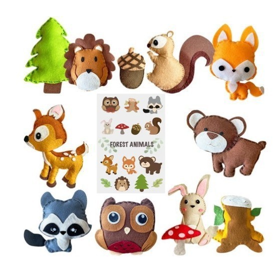 Picture of Children's DIY hand-sewn material bag forest animal craft toys felt cloth creative educational toys suit