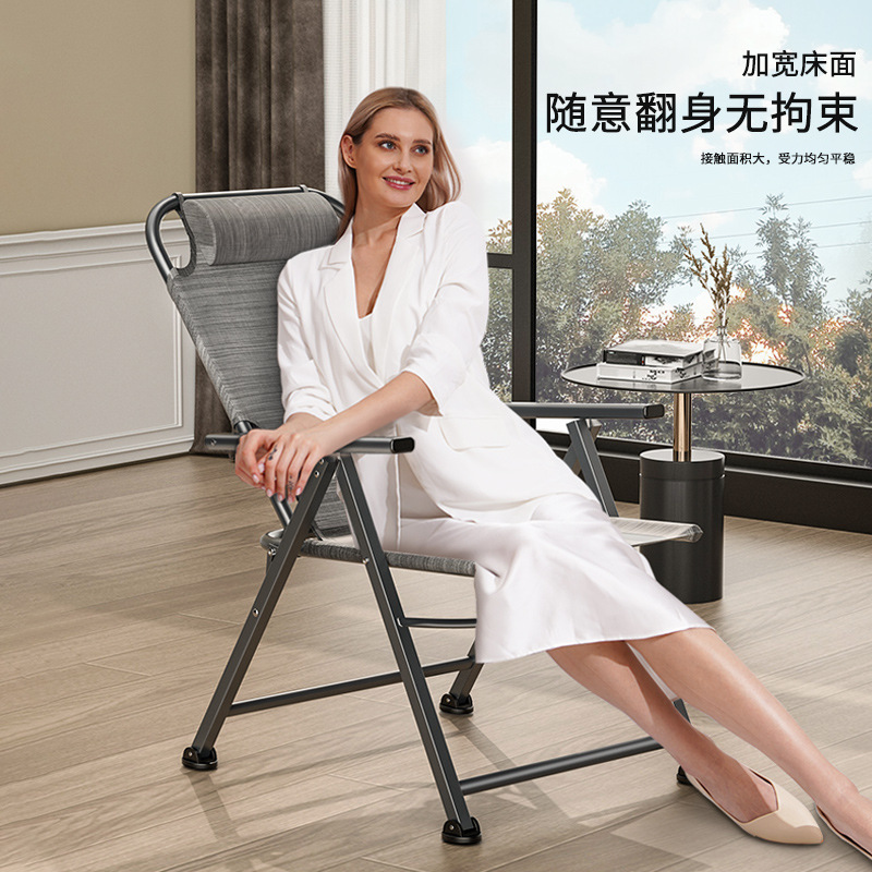 Factory Outdoor Backrest Folding Chair Home Leisure Lazy Lunch Chair Outdoor Beach Chair Portable Dormitory Recliner