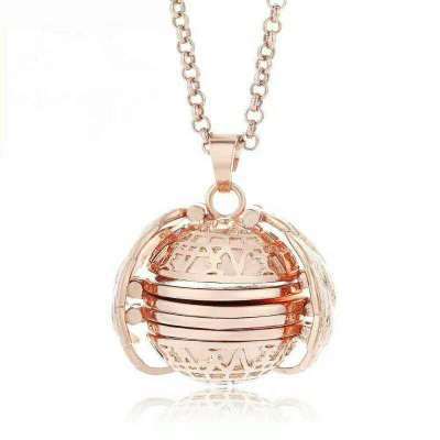Picture of Cross-border multi-layer phase box photo can be opened pendant jewelry creative hollow wings folding necklace wholesale
