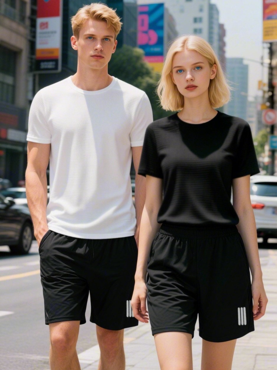 Picture of New Casual suit Men's Summer Thin Breathable Quick-drying Short-sleeved Shorts Green plus size Loose Sports Two-piece Set