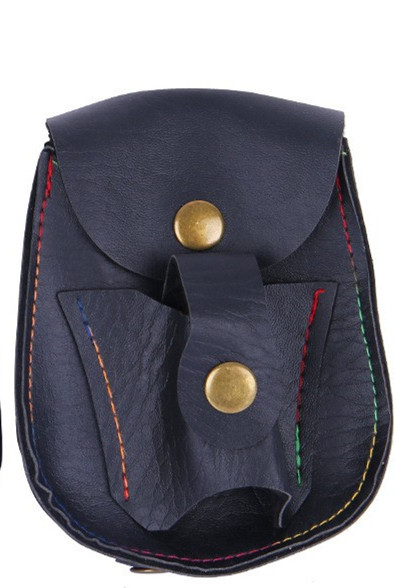 Picture of Outdoor slingshot bag steel ball integrated black brown leather bag durable non-deformation boutique leather case sports waist bag toy