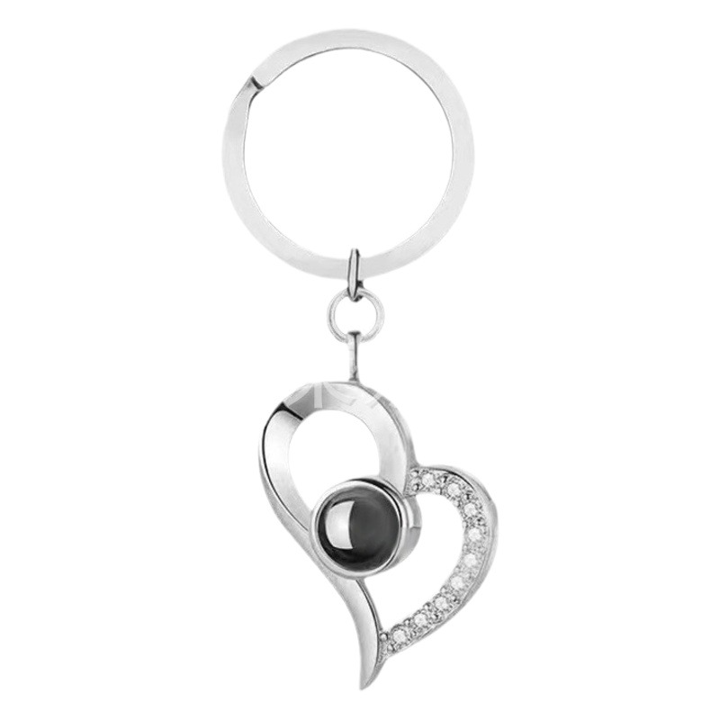 Picture of Tiktok same style hot sale S925 silver necklace 100 languages pendant keychain I love you projection not fade female