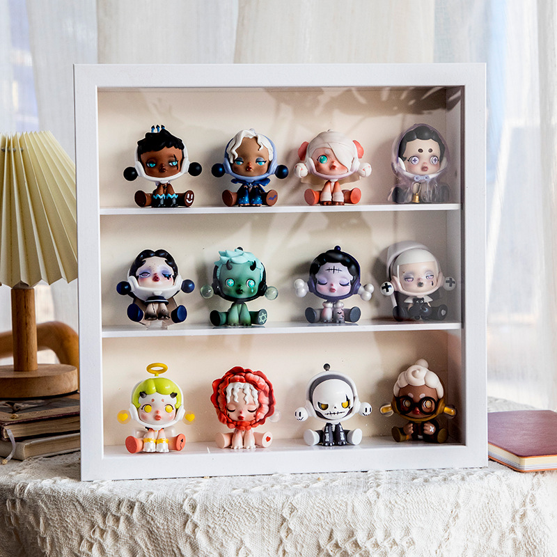 Picture of Photo frame table popmart bubble Matt hand-made box display box shelf partition blind box storage photo frame