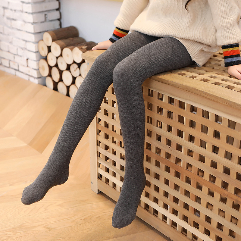 Picture of Autumn and winter thin velvet medium-thick small feet children's leggings non-slip bottom watermelon crotch dragon claw wool cotton girls' pantyhose