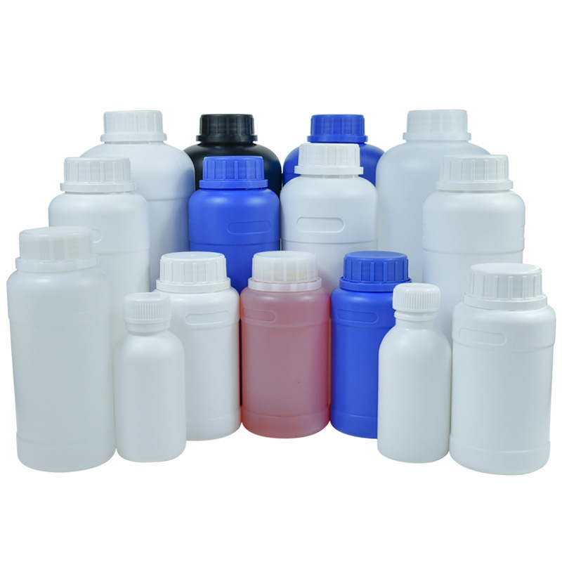 Hot selling thick round bottle food grade sealed chemical reagent bottle 500ml1L disinfectant silicone oil resin plastic bottle