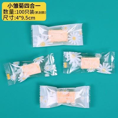 New Style Transparent White Bottom Daisy Nougat Snowflake Crisp Packaging Bag Cookie Biscuit Moon Cake Egg Yolk Crisp Machine Sealed Bag
