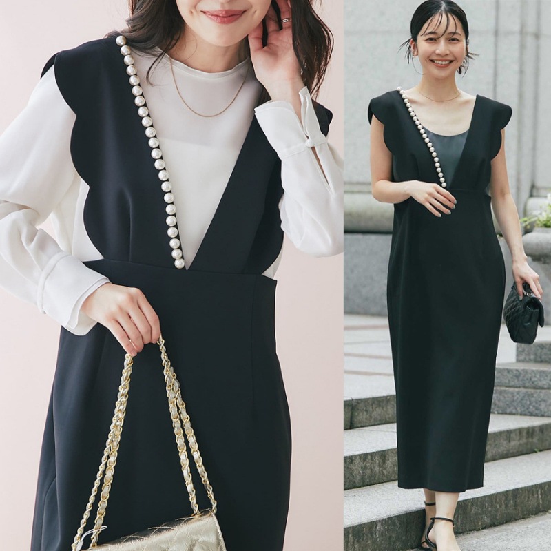 Real shot 2025 new wave edge decoration women's heavy industry nail pearl women vest skirt vest skirt