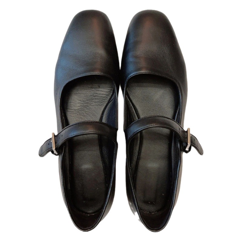 Sheepskin Version ~ Square Toe Mary Jane Buckle Versatile Black Flats Shoes for Women Soft Leather Shallow Flats Small Leather Shoes