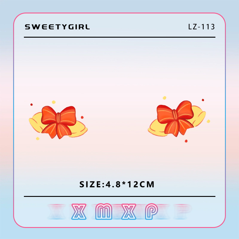 Colorful Bow Waterproof Lasting Face Stickers Imitation Makeup Cartoon Cute Face Stickers Christmas Makeup Tattoo Stickers