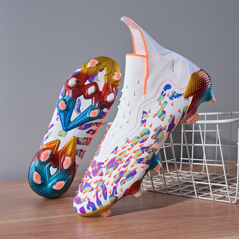 23 cross-border high-top white training children's Orange big nail c football shoes broken nail male and female students ag long nail