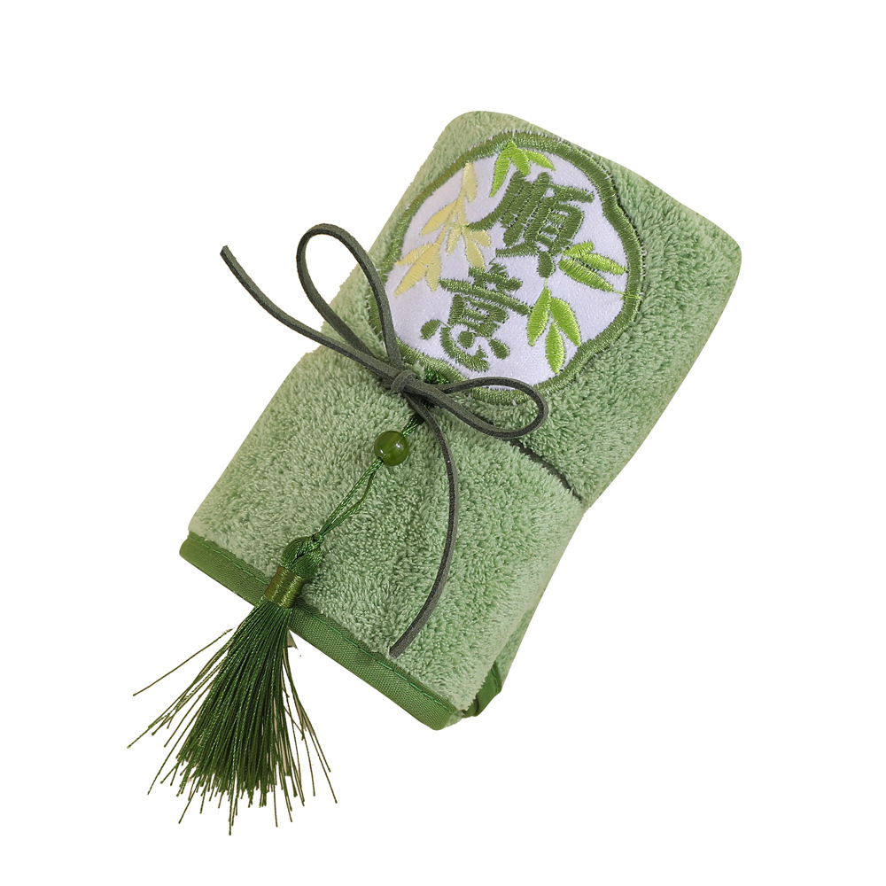 Picture of 2024 New Embroidered Tassel Towel Bridesmaid Accompanying Gift Wedding Gift High-end Embroidered Guofeng Towel