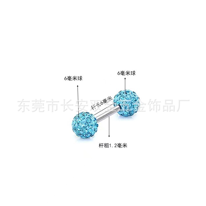 Korean Style Fashion Ultra-Sparkly Small Stud Earrings with Double Ball Crystal Spiral, Exquisite Full Diamond Ear Bone Studs, Korean Trendy Style