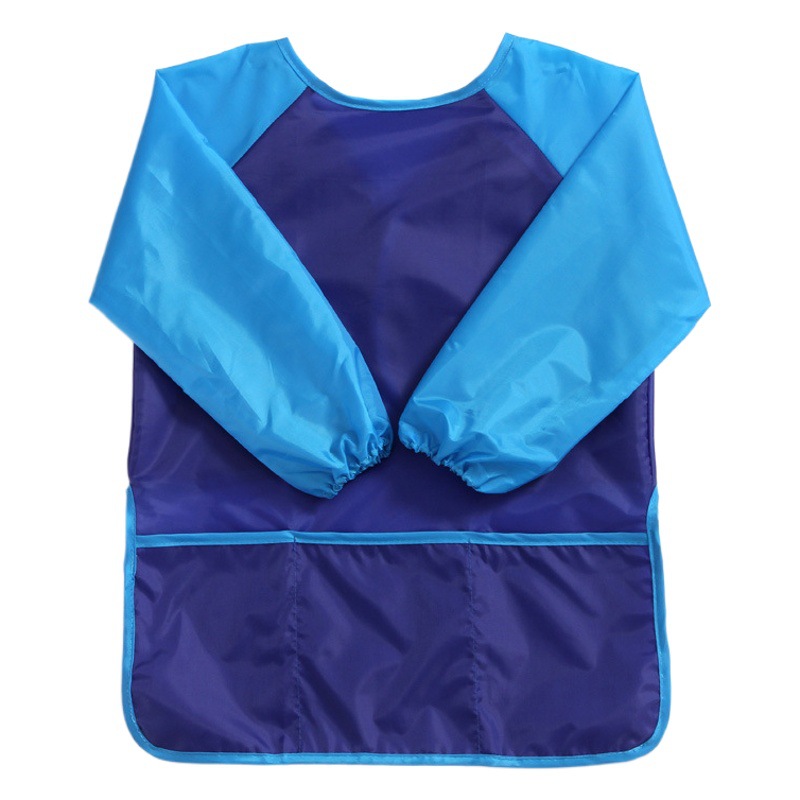 New M size children's waterproof apron anti-wear Coverall Long sleeve painting clothes art painting apron eating bib